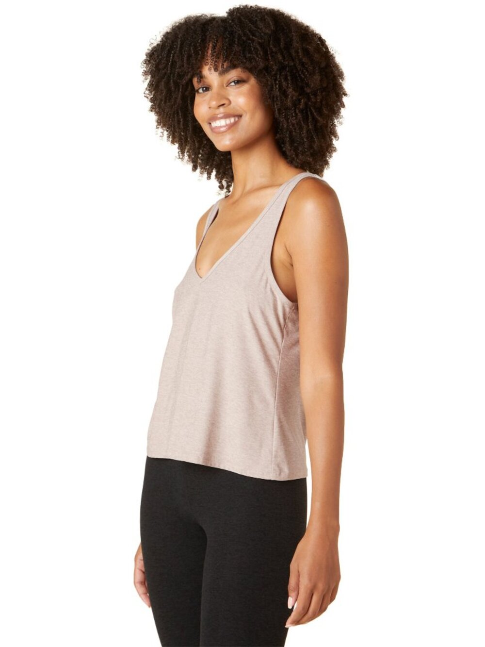 Beyond Yoga Featherweight Double V Tank Top in Chai - Picture 7 of 7